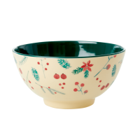 Christmas Poinsettia Print Melamine Bowl Rice DK